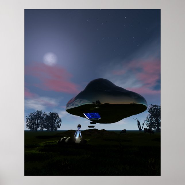 UFO Cattle Mutilation Poster (Framsidan)