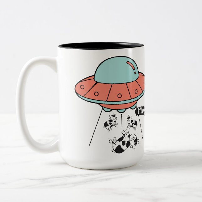 UFO Cow Abduction Mugg (Vänster)