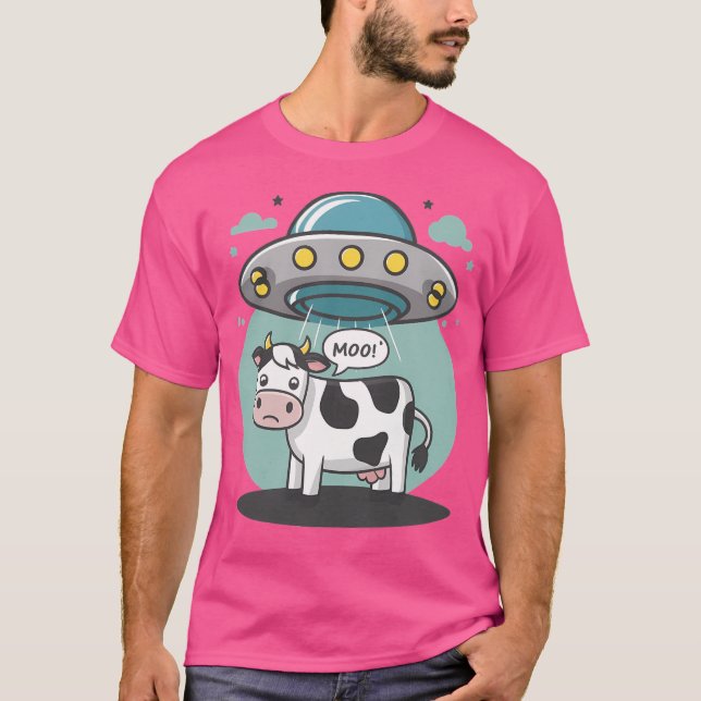 Ufo Cow Abduction T Shirt (Framsida)