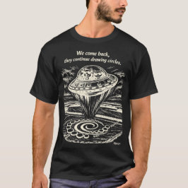 UFO CROP CIRCLES Color Cream White T Shirt