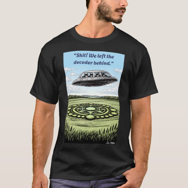 UFO CROP CIRCLES Decoder T Shirt (Framsida)