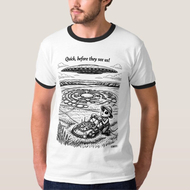 UFO CROP CIRCLES -Quick - T Shirt (Framsida)