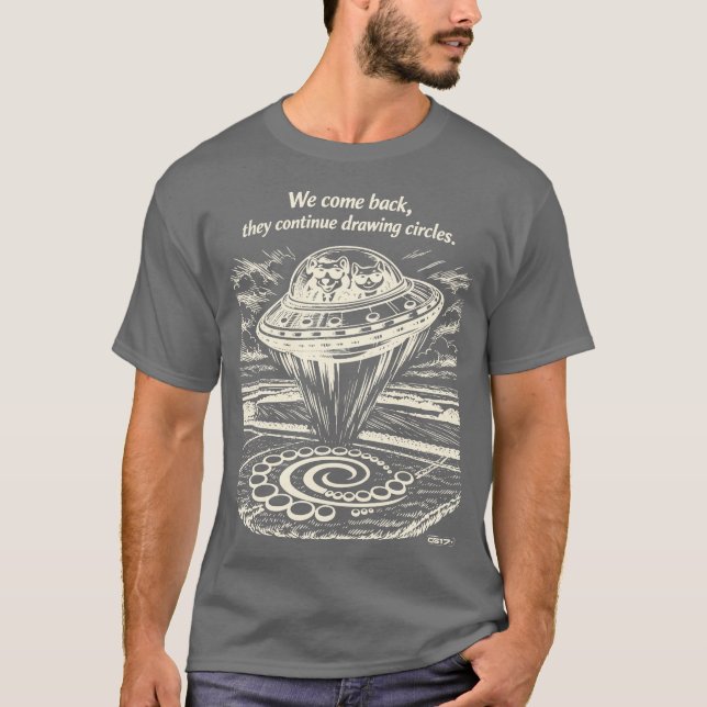UFO CROP CIRCLES  T SHIRT (Framsida)