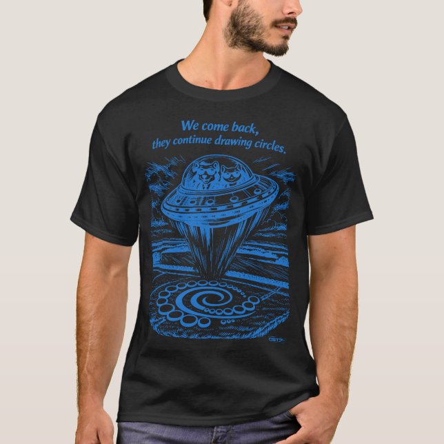 UFO CROP CIRCLES  T SHIRT (Framsida)