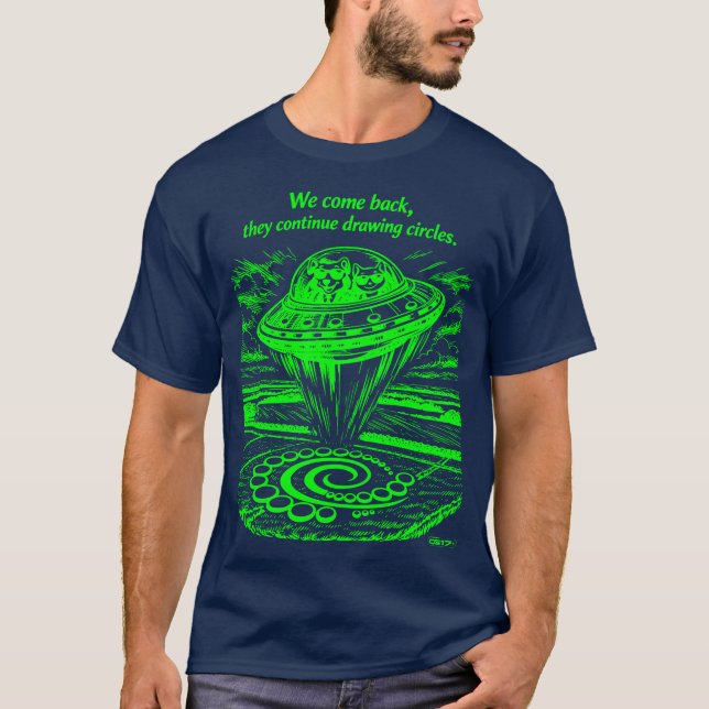 UFO CROP CIRCLES  T SHIRT (Framsida)