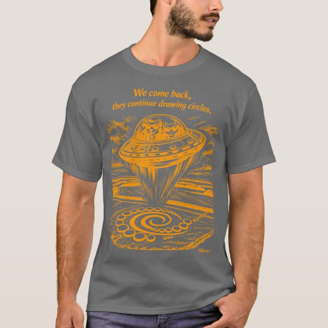 UFO CROP CIRCLES  T SHIRT (Framsida)