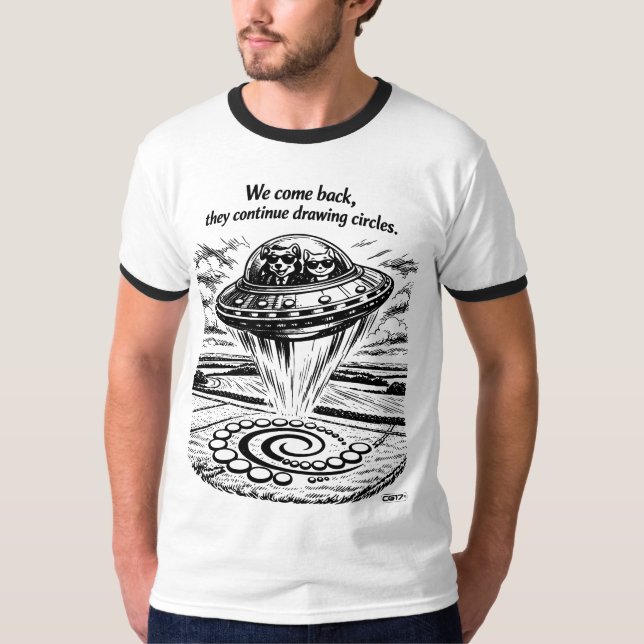 UFO CROP CIRCLES T SHIRT (Framsida)