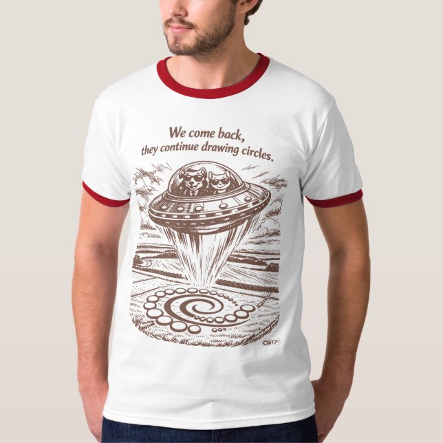 UFO CROP CIRCLES T SHIRT (Framsida)