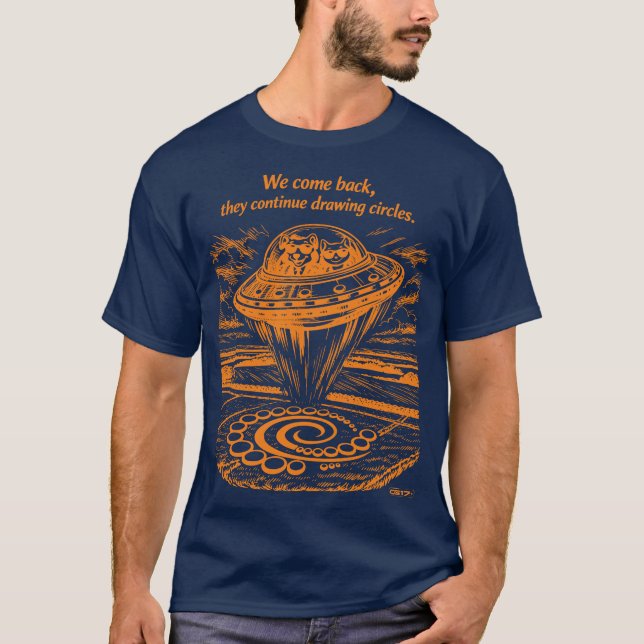 UFO CROP CIRCLES  T SHIRT (Framsida)