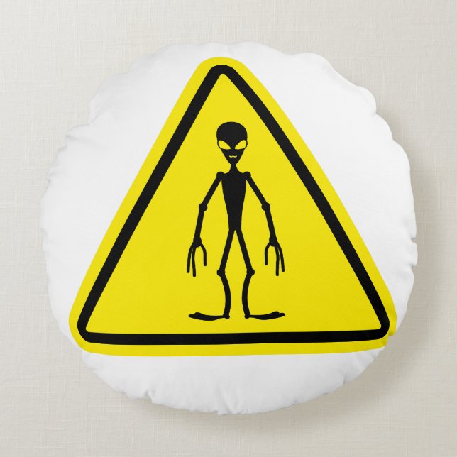 UFO Crossing Rund Kudde (Framsidan)