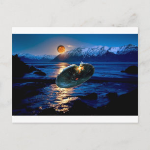 UFO DIGITAL FLYING SAUCER ART VYKORT