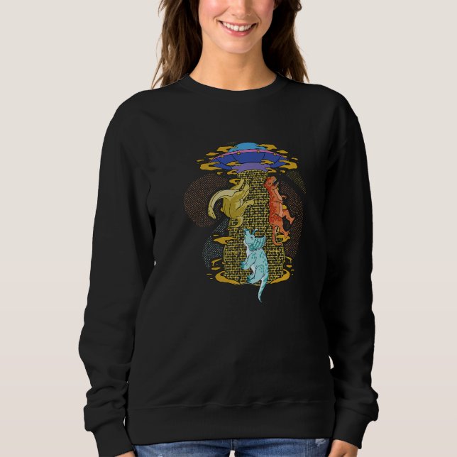 Ufo Dinosaur Alien Abduction   T Shirt (Framsida)