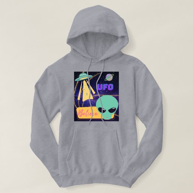 Ufo, extraterrestre, tro hoodie (Design framsida)