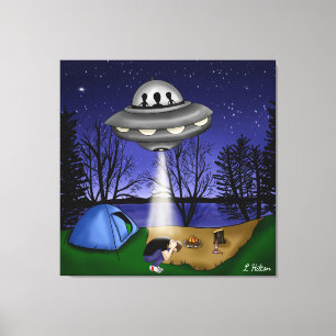 UFO Extraterrestrial Abduction Alien Art Canvastryck