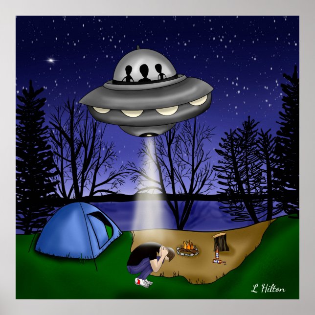 UFO Extraterrestrial Abduction Alien Art Poster (Framsidan)
