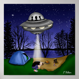 UFO Extraterrestrial Abduction Alien Art Poster