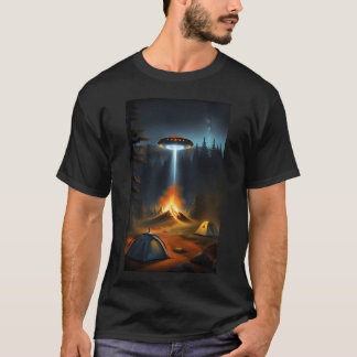 UFO fire Camping friends T Shirt