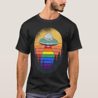 Ufo Flies Saucers HBT & Lesbisk pride HBT T g