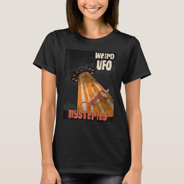 Ufo Flygande Tallrik Invasion 1950-Talets Science  T Shirt (Framsida)