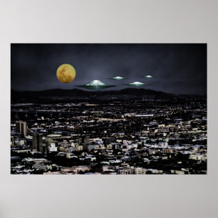 UFO-flygobjekt i rymden Poster