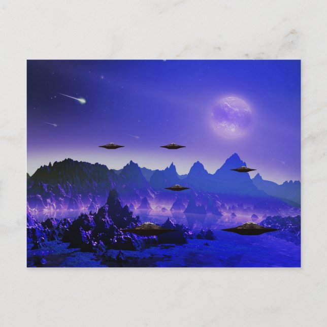 UFO-flygobjekt i rymden Vykort (Framsida)