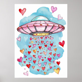 UFO för kärlek – Hjärtbad Poster