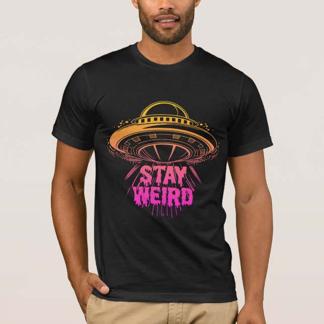 UFO för "Stanna Konstig" T Shirt (Framsida)