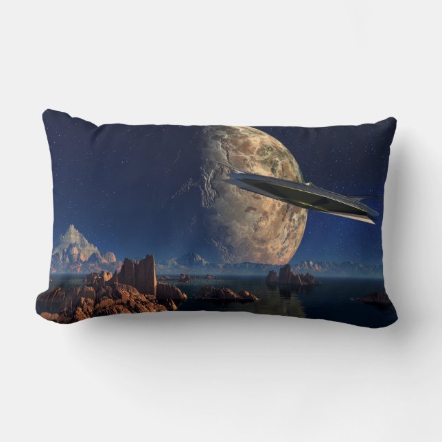 UFO - Foreign World - SciFi Landcape Lumbarkudde (Framsida)