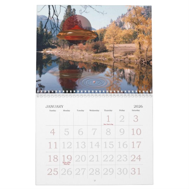 UFO - främmande världsValxart kalender (Jan 2026)
