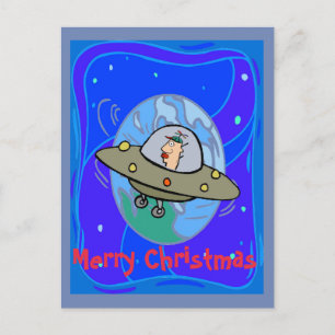 UFO,God jul, ändra Helgdag-vykort Helg Vykort