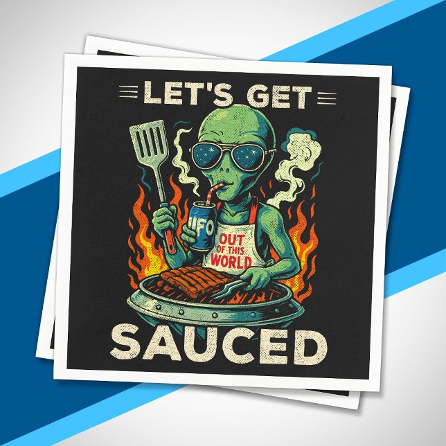 UFO Grillfest Grilla Let's Get Sauced Roligt Utlän Pappersservett (Skapare uppladdad)