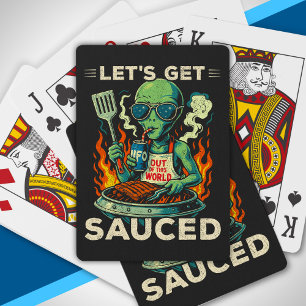 UFO Grillfest Grilla ute Låt oss bli såsiga Rolig Casinokort