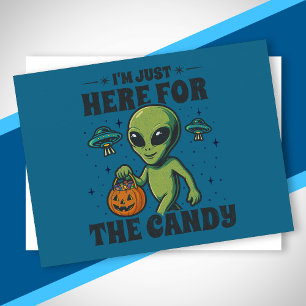 UFO Halloween för godis rolig utomjording kostym Helg Vykort
