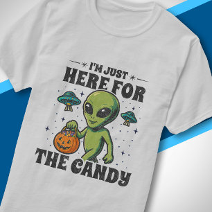 UFO Halloween för godis Rolig utomjordingdräkt T Shirt
