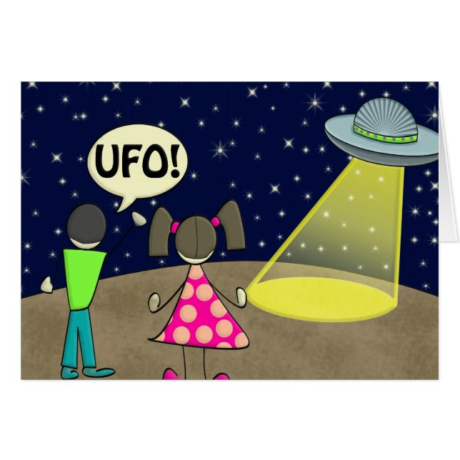 ufo hälsningskort (Framsidan Horizontal)