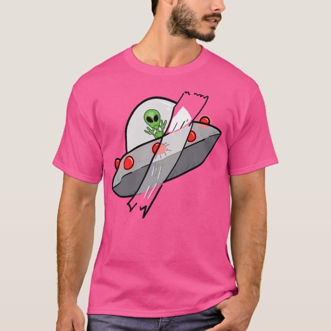 Ufo-hämtning på band t shirt (Framsida)