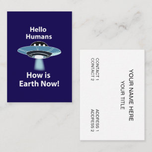 UFO Hej Humans Hur är jorden nu UFO? Visitkort