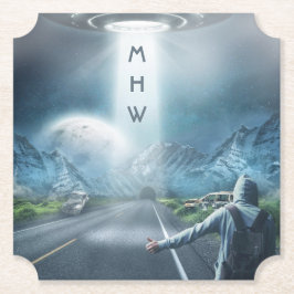UFO Hitchhiker anpassningsbar monogram papper unde Underlägg Papper