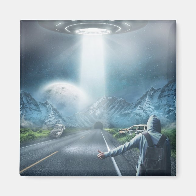 UFO Hitchhiker magnet (Framsidan)