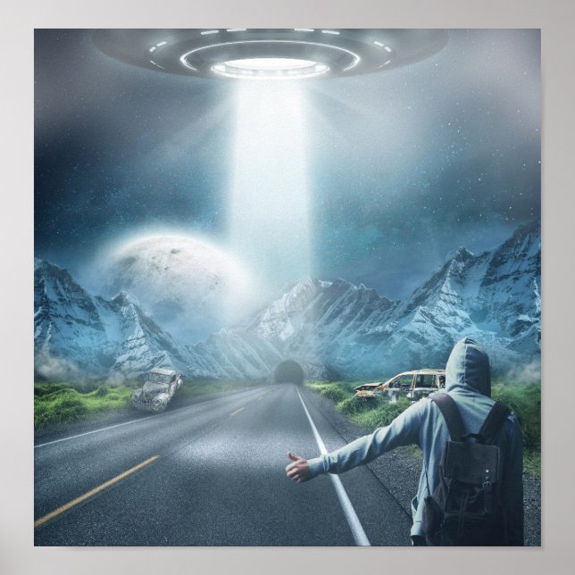 UFO Hitchhiker poster (Framsidan)