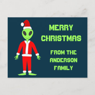 UFO Ho Ho Pappa jul-Anpassningsbar för utomjording Vykort