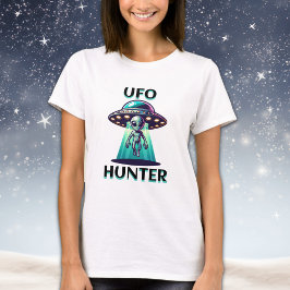 UFO Hunter | Ai Art med UFO och Alien T Shirt