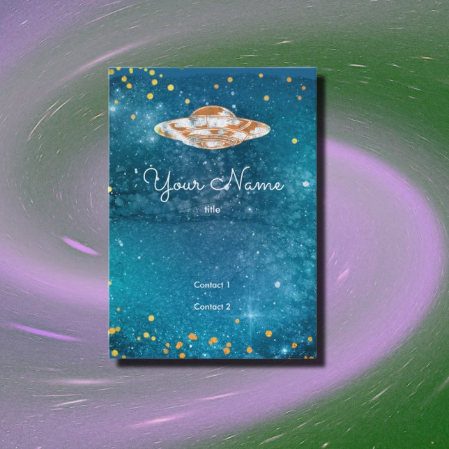 UFO i den konstnärliga galaxen Visitkort (Skapare uppladdad)