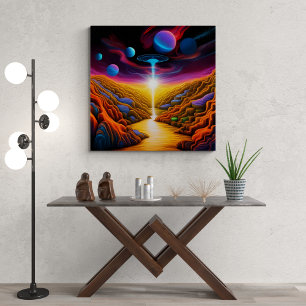 UFO i Fantasy World Canvastryck