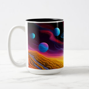 UFO i Fantasy World Två-Tonad Mugg