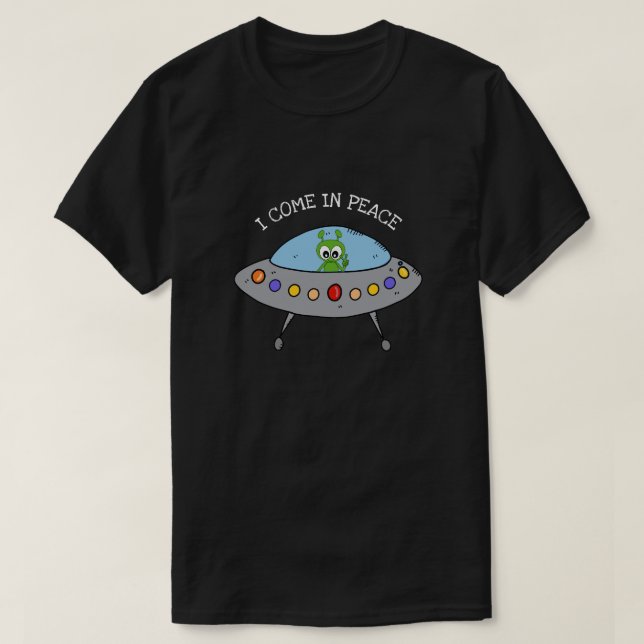Ufo I-Kom i UFO i Fredstecken Manar T Shirt (Design framsida)