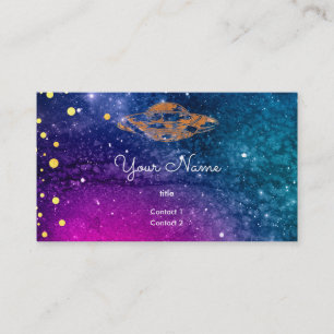 UFO i lila blue galaxy Visitkort