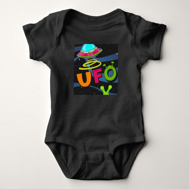 ufo i rymden säger hej  t shirt (Framsida)