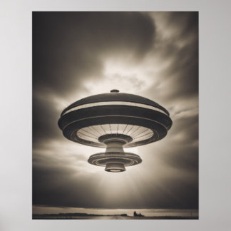 UFO i svartvitt Poster