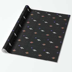 UFO i utrymmeillustration Presentpapper